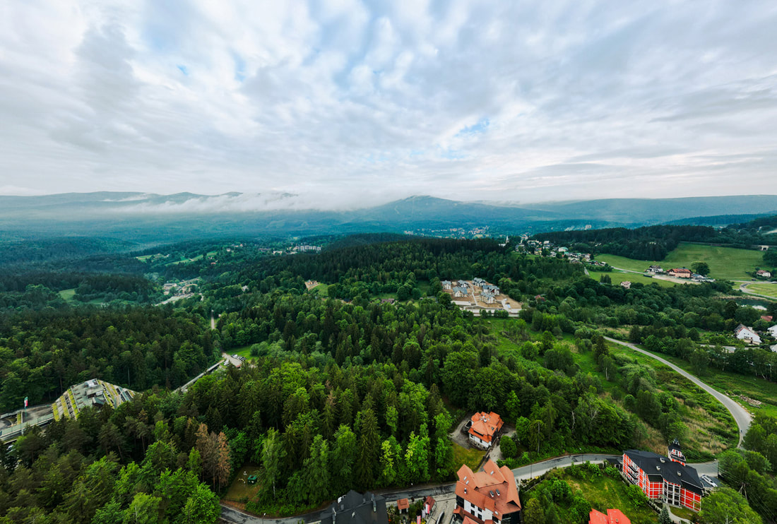 Norweska Dolina, Szklarska Poręba, zdjęcie z drona, fotografia z lotu ptaka